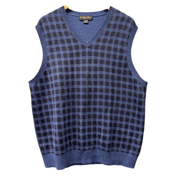 Brooks Brothers Sweater Vest Mens XL Cotton Coastal V-Neck Pullover Preppy - Picture 1 of 5